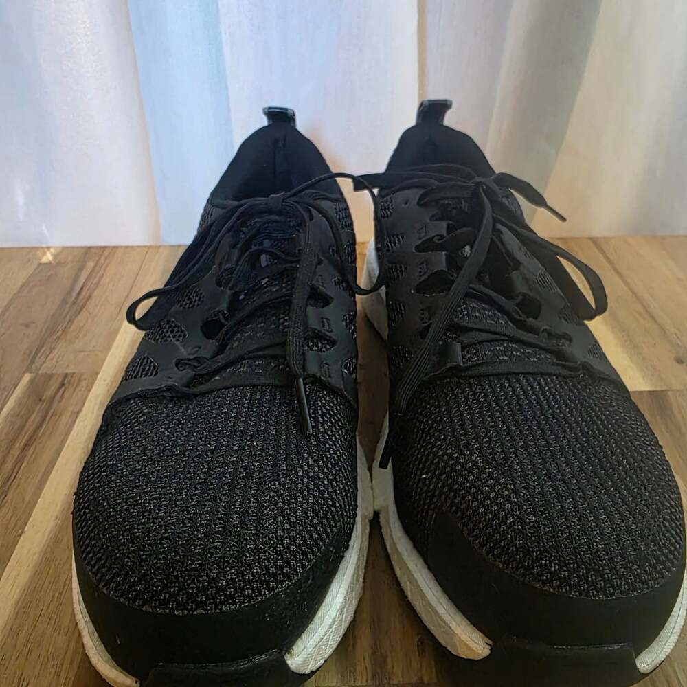 REEBOK Women Fusion Flex Weave Comp Safety Toe Work Black Sneakers Size 8.